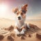 Jack russel dog summer activity. Jack russel terrier rich cute dog in fun and enjoy summer activities.