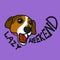 Jack Russell dog lazy weekend cartoon vector