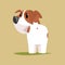 Jack russell puppy character back view, cute funny terrier vector illustration