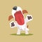 Jack russell puppy character with open mouth, cute funny terrier vector illustration