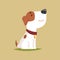 Jack russell puppy character side view, cute funny terrier vector illustration