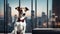 Jack Russell Terrier in a stylish urban apartment.