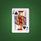 Jack of spades on a green poker background. Gamble. Playing cards