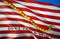 Jack of the United States flag. DONT TREAD ON ME. The national symbol of USA Maritime, 3D rendering. USA Maritime 3D Waving sign