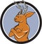 Jackalope Arms Crossed Circle Cartoon