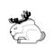 Jackalope isolated. Hare with antlers mythical animal. vector illustration