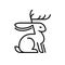 Jackalope rabbit logo