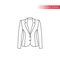 Jacket or blazer for ladies, formal design thin line drawing.