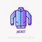 Jacket thin line icon. Modern vector illustration.