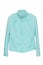 Jackets for women. Closeup of elegant turquoise jacket or suit isolated on a white background. Girls summer fashion
