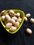 Jackfruit seeds in a black background