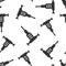 Jackhammer icon in flat style. Demolish vector illustration on white isolated background. Destroy seamless pattern business