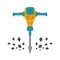 Jackhammer isolated. Road worker tool. vector illustration