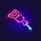 Jackhammer neon icon. Vector illustration for design. Repair tool glowing sign. Construction tools concept