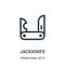 jackknife icon vector from promotional gifts collection. Thin line jackknife outline icon vector illustration. Linear symbol for