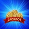 Jackpot Background Vector. Golden Casino Treasure. Winner Concept Illustration. Gold Coins