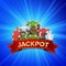 Jackpot Big Win Sign Vector Background. Design For Online Casino, Poker, Roulette, Slot Machines, Playing Cards, Mobile
