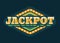 Jackpot casino green rhombus retro sign flat illustration