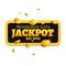 Jackpot casino label background sign. Casino jackpot coins money winner text shining symbol isolated on white