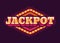 Jackpot casino red rhombus retro sign flat illustration