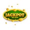 Jackpot gambling retro banner decoration. Business jackpot decoration. Winner sign lucky symbol template with coins money