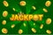 JACKPOT and gold coins on green backgroundon, For Ui Game element