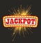 Jackpot Illuminate Glowing Sign, Casino Vector