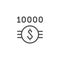 Jackpot and profit line outline icon