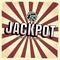 Jackpot retro poster, comic, dice. Vector illustration vintage