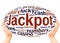 Jackpot word cloud hand sphere concept