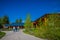 Jackson Hole, Wyoming USA- May 23 2018: Outdoor view of wooden building of craig Thomas Discovery Visitor Center, is