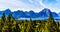 Jackson Lake and the tall mountain peak of Mount Moran in the Teton Range