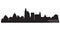 Jackson, Mississippi city skyline. Detailed vector silhouette