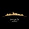 Jackson Mississippi city skyline silhouette black background