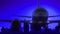 Jackson Mississippi USA America Airplane Take Off Moon Night Blue Skyline Travel