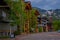JACKSON, WYOMING, USA, JUNE, 07, 2018: Outdoor view of the gorgeous wooden and stoned hotel. The somewhat Tudor-style