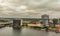 Jacksonville, Florida - April 2018: Aerial view of city skyline from drone viewpoint