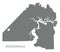 Jacksonville Florida city map grey illustration silhouette shape