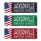 Jacksonville, Florida, road sign set vector illustration,USA city