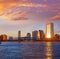 Jacksonville skyline evening in florida USA