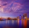 Jacksonville skyline sunset river in Florida