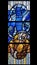 Jacob`s dream, stained glass in Chapel at cemetery in Ursberg, Germany