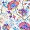 Jacobean seamless pattern. Flowers background, ethnic style. Stylized climbing flowers. Decorative ornament backdrop for