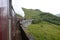 Jacobite steam train crossing Glenfinnan viaduct.