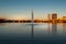 Jacqueline Kennedy Onassis Reservoir lake in the sunset light.