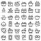 Jacuzzi icons set, outline style