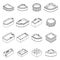 Jacuzzi icons set vector outline