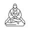 jade emperor taoism line icon vector illustration