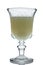 Jade green absinthe in a glass