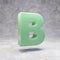 Jade letter B uppercase on rocky backgrond